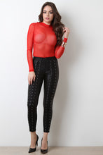 Mock Neck Long Sleeve Mesh Bodysuit