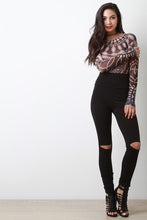 High Waist Knee Cut Out Leggings