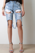 Torn Denim Boyfriend Shorts