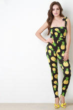 Pineapple Self Tie Shoulder Strap Jumpsuit