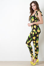 Pineapple Self Tie Shoulder Strap Jumpsuit