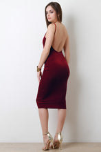 Backless Velvet Midi Dress