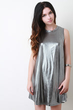 Metallic Trapeze Mini Dress