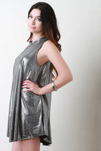 Metallic Trapeze Mini Dress