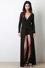 Surplice Romper Maxi Dress