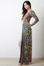 Paisley Surplice Romper Maxi Dress