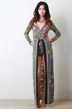 Paisley Surplice Romper Maxi Dress