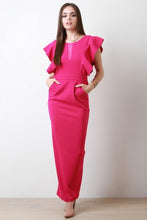 Butterfly Sleeve Taper Maxi Dress