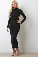 Side Cutout Runched Maxi Dress