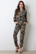 Knit Camouflage Drawstring Jogger Pants