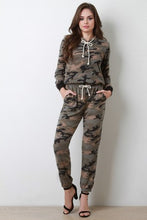 Knit Camouflage Drawstring Jogger Pants