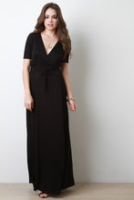 Surplice Short Sleeve Maxi Dress