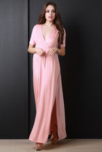 Surplice Short Sleeve Maxi Dress