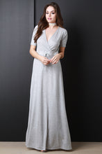 Surplice Short Sleeve Maxi Dress