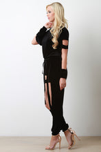 Smooth Velvet Cutout Long Sleeve Top