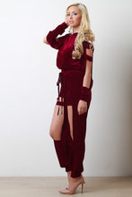 Smooth Velvet Cutout Long Sleeve Top