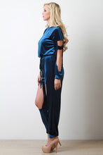 Smooth Velvet Cutout Long Sleeve Top