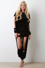 Smooth Velvet Cutout Jogger Pants