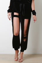 Smooth Velvet Cutout Jogger Pants