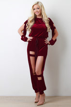 Smooth Velvet Cutout Jogger Pants