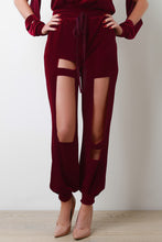 Smooth Velvet Cutout Jogger Pants