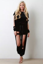 Smooth Velvet Cutout Jogger Pants