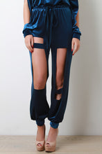 Smooth Velvet Cutout Jogger Pants