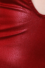 Vegan Leather Plunging V-Neck Bodycon Dress