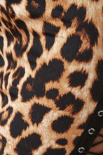 Leopard Side Corset Mock Neck Dress