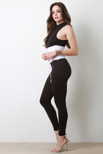 Stretch Knit Lace Up Corset Jumpsuit