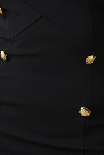 Double Breasted Bardot Tail Hem Dress