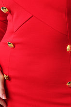 Double Breasted Bardot Tail Hem Dress