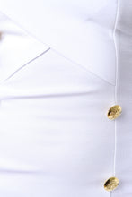 Double Breasted Bardot Tail Hem Dress