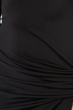 Side High Slit Turtle Neck Dress