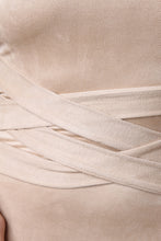 Faux Suede Crisscross Waist Bodycon Tube Dress