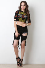 Raise Hell Darlin Bleach Distressed Crop Top