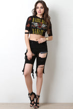 Distress Cutout Bermuda Shorts