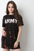 Army Graphic Print Bleach T-Shirt Dress