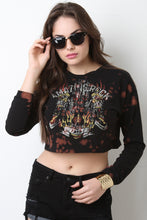 Amazing Rock Graphic Print Bleach Crop Top