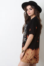 America Rock Graphic Print Bleach T-Shirt Dress