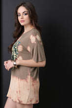 America Rock Graphic Print Bleach T-Shirt Dress