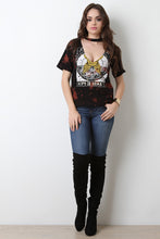 Hippie Heart Bleach Raw V-Neck Tee