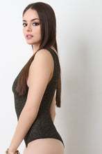 Metallic Knit Sleeveless Bodysuit