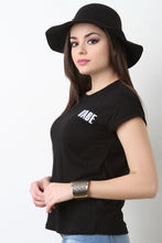 Casual Round Neck Babe Tee