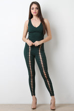 Lace Up Eyelet Jumpsuit