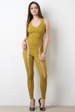 Lace Up Eyelet Jumpsuit