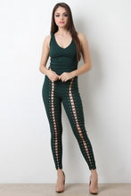 Lace Up Eyelet Jumpsuit