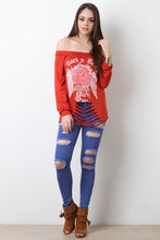 Off The Shoulder Slashed Rock n Roll Top