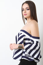 Bell Sleeves Striped Off The Shoulder Top