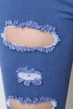 High Waisted Two Pockets Distress Jeans